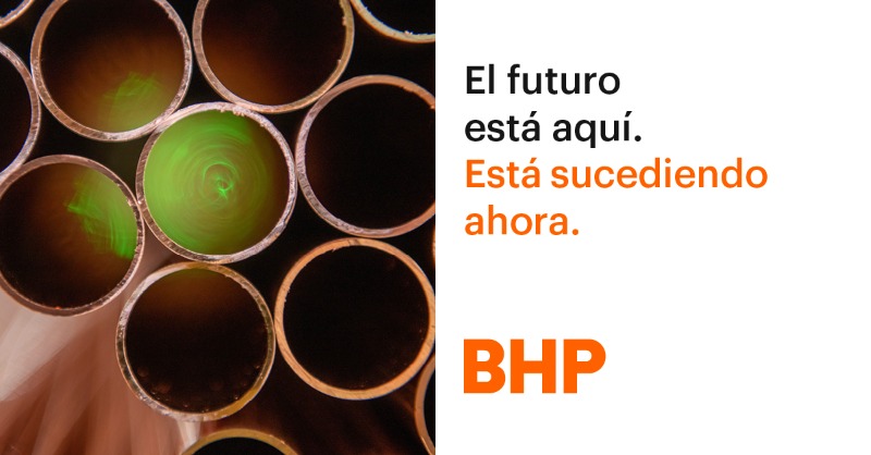 bhp's tweet photo. Construir un mundo mejor es una responsabilidad que compartimos todos. No es fácil, pero recursos como el cobre que produce BHP ayudan a que sea posible.