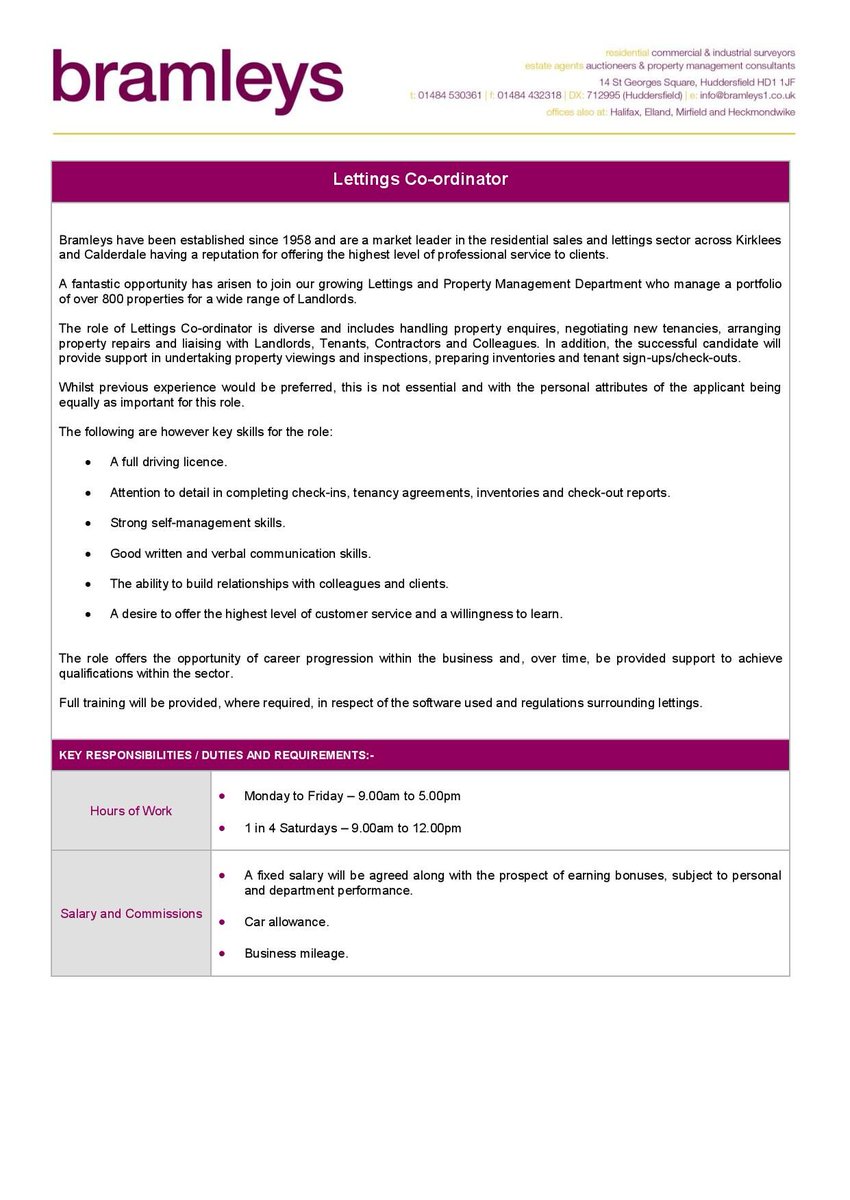 bramleys1's tweet photo. 🏡Fancy joining the #Bramleys team?

We're currently recruiting a new Lettings Co-ordinator to join our growing team.

Responsibilities include handling #property enquiries, negotiating new tenancies and more!

Check out the full role requirements below👀

#lettings #propertyjobs https://t.co/dLBlzVrPLQ