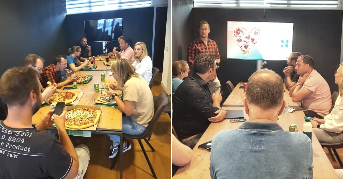 I4YOUtweets's tweet photo. Een aantal collega's lopen volgende week de #verkerkloop en daarom mochten we langs bij Sportcentrum Dordrecht voor nieuwe #sportschoenen. Vervolgens hebben we de dag afgelsoten met een leerzame #pizzasessie waar @Mauritsmes86 en @martinlingstuyl ons meenamen in #microsoftviva https://t.co/Eb5Uv3CDeT