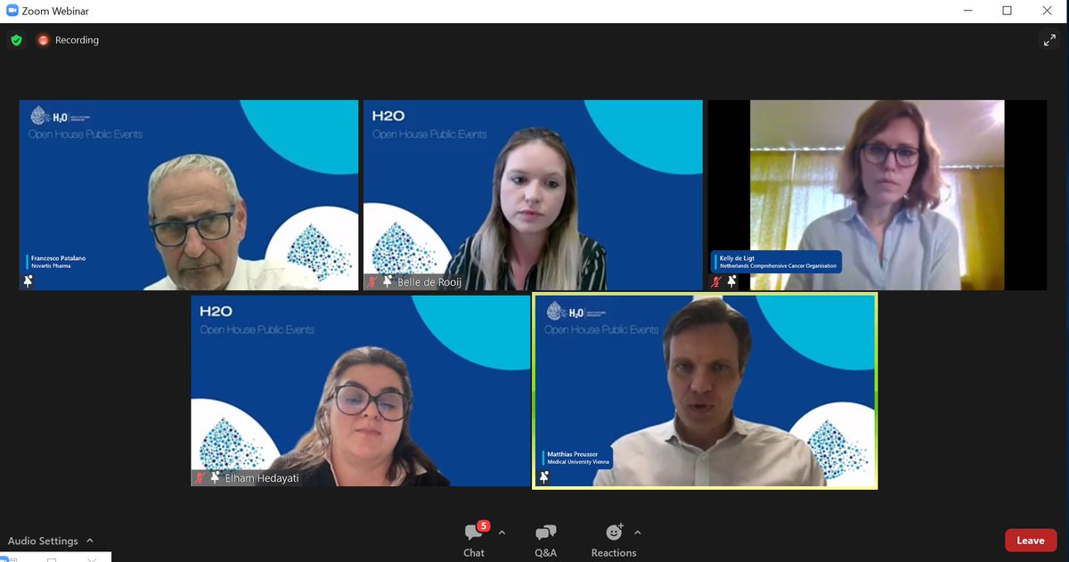 We finished with our #oncology working group in session 6 of #OpenHouseH2O. #PROs are particularly important to capture quality of life & adverse events for #cancer patients. They provide info not otherwise captured well & could help streamline the clinical conversation