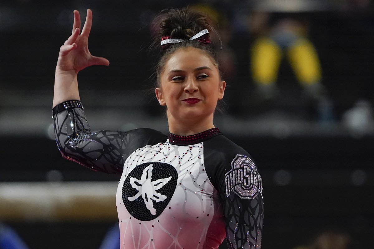 OhioStateWGYM's tweet photo. 🚨 NOT DONE YET‼️

ICYMI - Claire Gagliardi, Sydney Jennings and Colby Miller are returning for a fifth-year! 👏👏

#GoBucks https://t.co/DbbmCOojGY