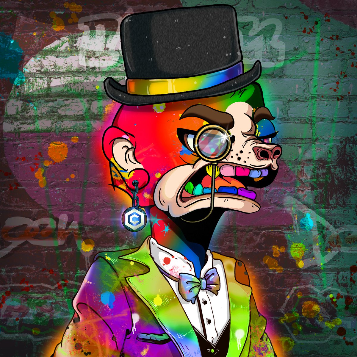 mad_canvas's tweet photo. Was rushing to work. Knocked into someone. Oddly familiar guy. Robot skin, purple eyes, diamond crown and all.

Now with a throbbing headache. I'm starting to see colours. Everywhere. My suit, my hat, heck, even the walls look different.

Am I turning mad?!

- The Gent. https://t.co/xzPBeSa668
