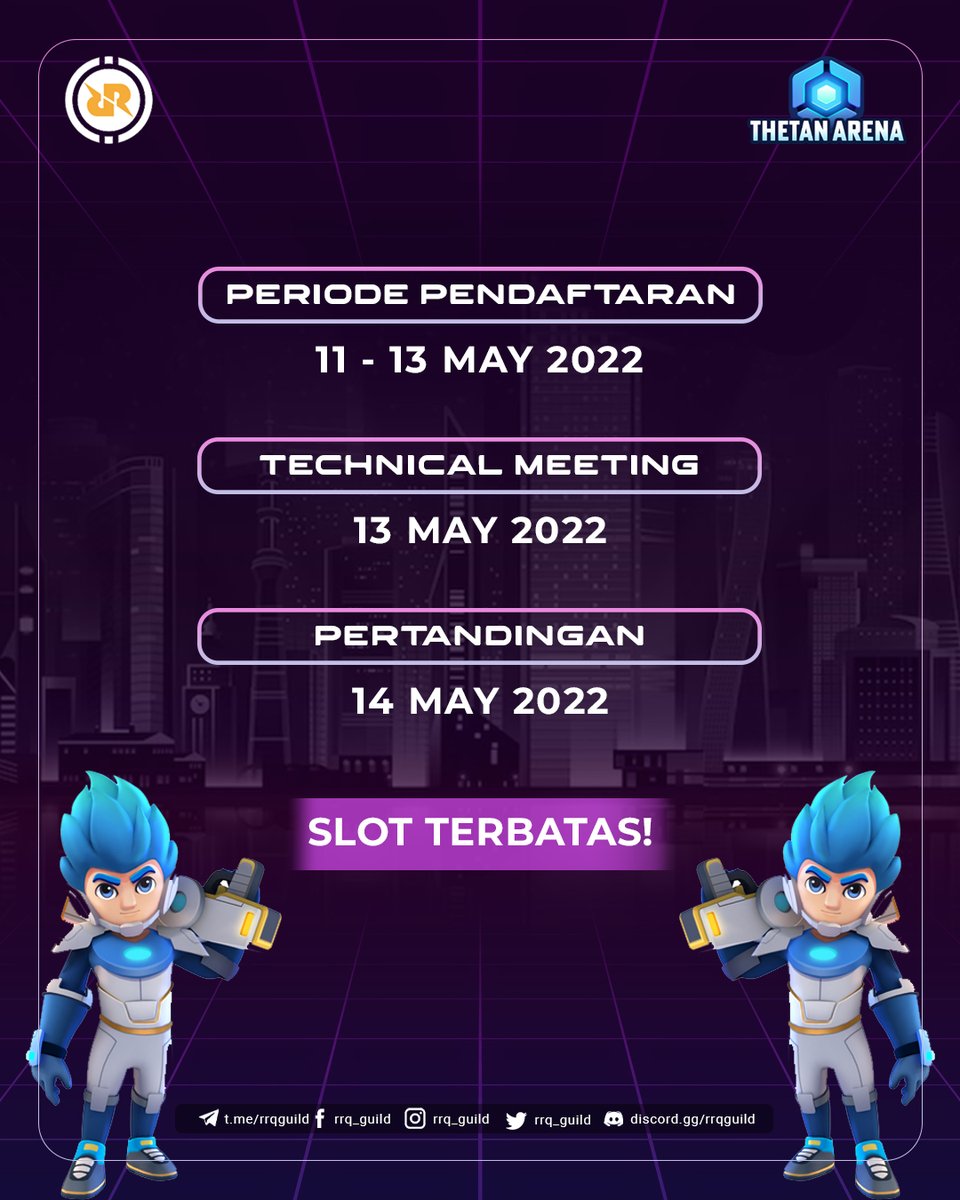 rrq_guild's tweet photo. WEEKLY TOURNAMENT THETAN ARENA SERIES!
@ThetanArena 

Letsgoo register your team and win the match!

RETWEET THIS TWEET.
#RRQGUILD #VIVARRQ #THETANARENA https://t.co/kH61DiiMkx