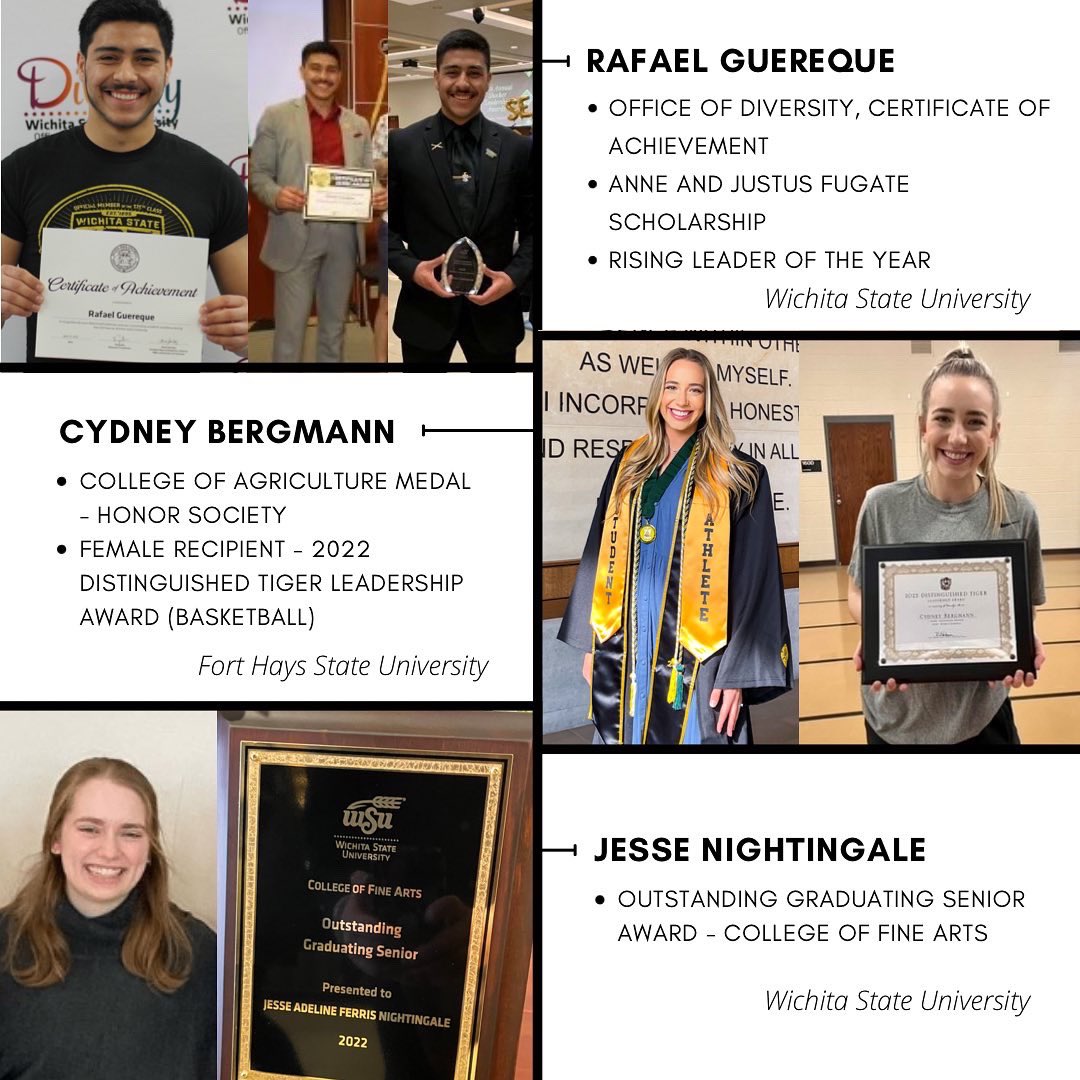 RuddFoundation's tweet photo. Celebrating our scholars is what we love doing most! Congrats to these scholars on their awards and accomplishments this year! We are beyond #ruddproud of you!
#tuddscholars #ruddproud #ruddscholarfamily #awards #leadership #invovlement #wichitastate #forthaysstate #emporiastate https://t.co/eWL0kgSLvO