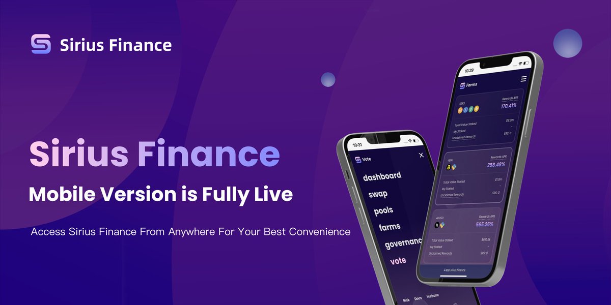 Sirius_Finance's tweet photo. 🌟As the first @AstarNetwork dApp available on mobile, @Sirius_Finance team announces proudly that we have completed the very firststage product development!

💌To spread the excitement and thankfulness, 10 Sirius #OG roles to those who rt + follow us.

💪Time to get sirius! LFG! https://t.co/lNiV2TxKZk
