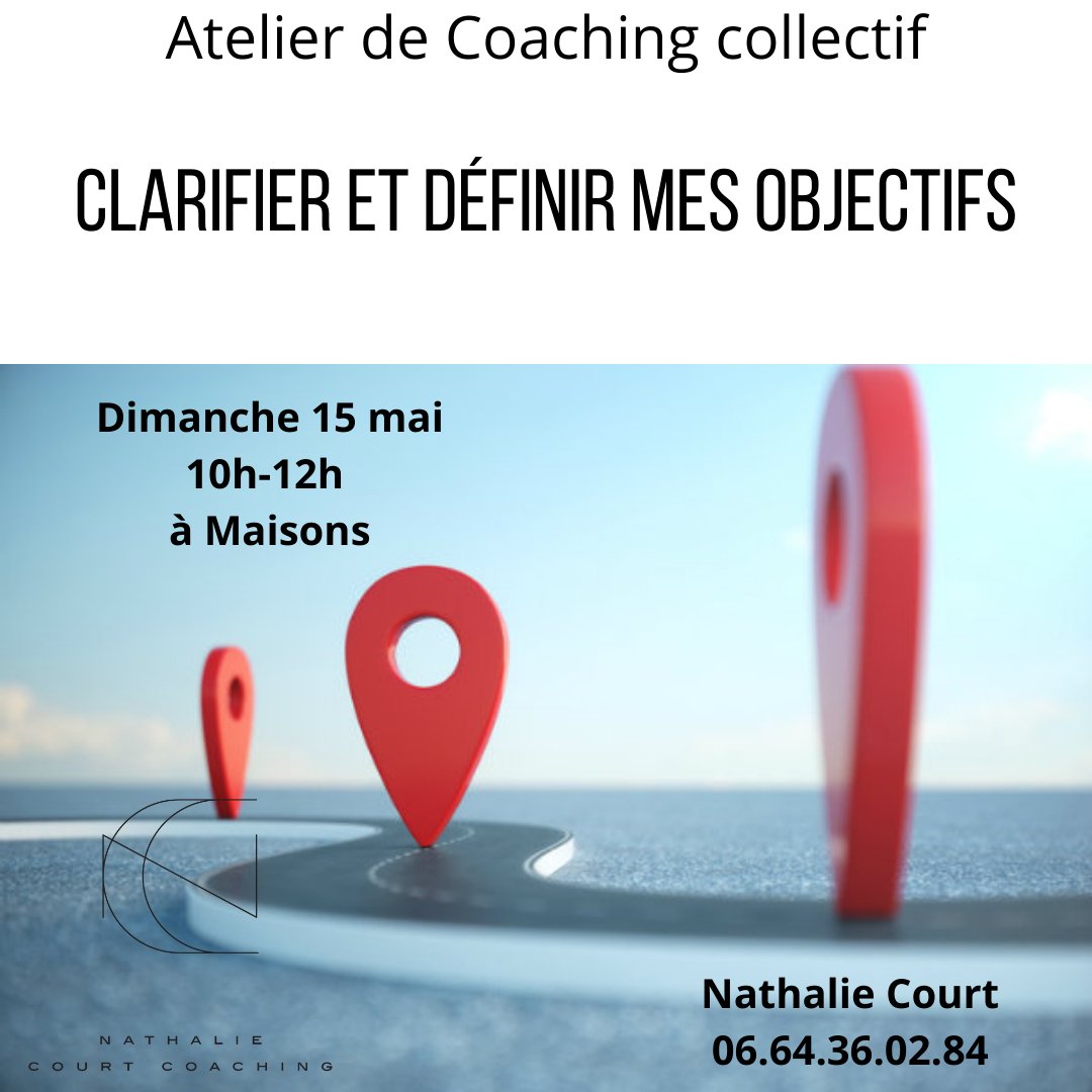 Nath_Court's tweet photo. Le prochain atelier de #coachingcollectif aura lieu dimanche 15 mai de 10h à 12h et aura pour thème "Clarifier et définir mes #objectifs". Il se tiendra à Maisons. Facilement accessible depuis #chartres #rambouillet #maintenon #Dourdan #ablis #etampes #saintarnoultenyvelines https://t.co/BhzdbqH3TU
