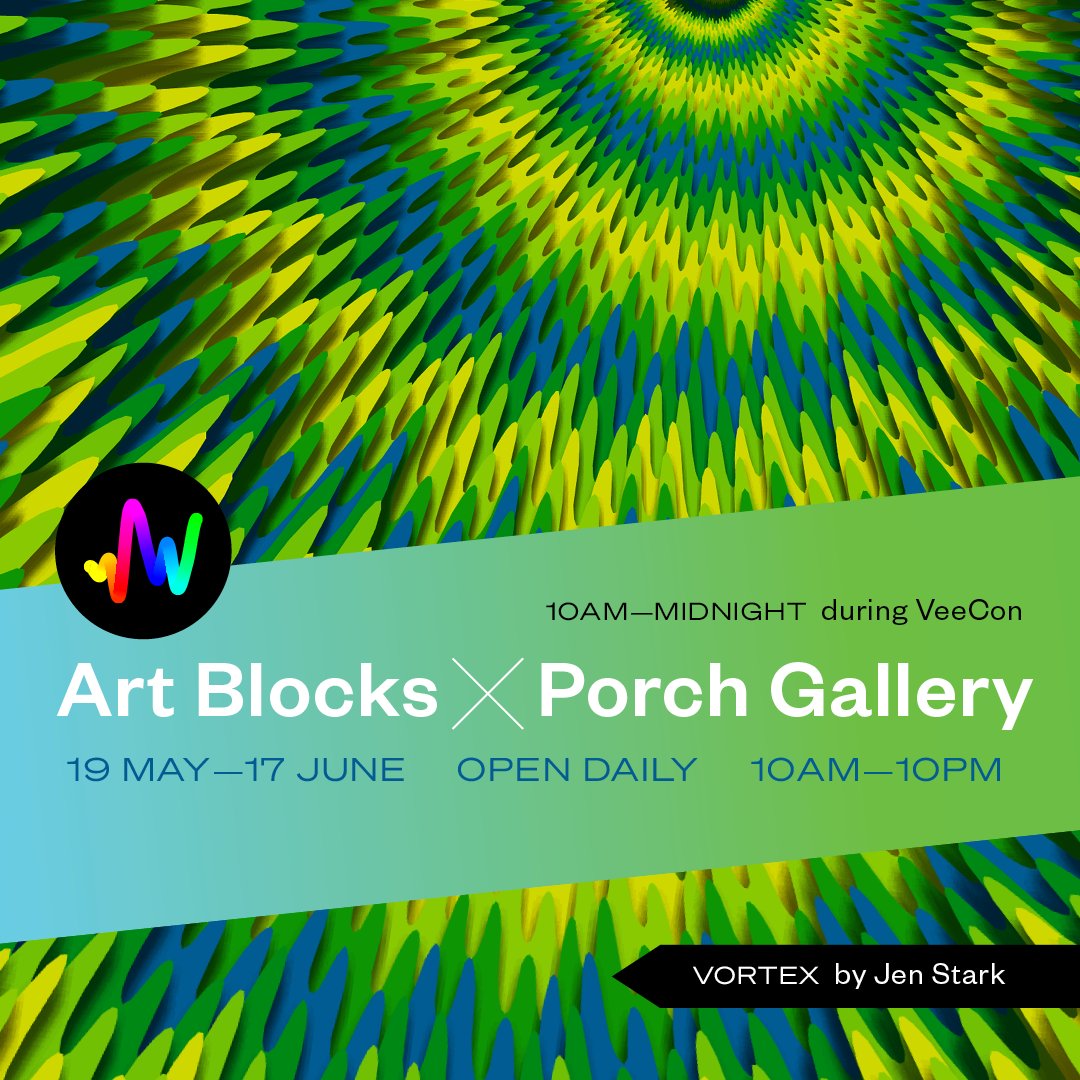 Next week, Vortex by <a href="/Jen_Stark/">Jen Stark</a> will be on display at <a href="/porch_gallery/">PorchGallery</a> in Minneapolis. The opening reception will be on May 19 from 8-11pm

We can't wait to see ya there 🥳

3306 Park Ave
Minneapolis