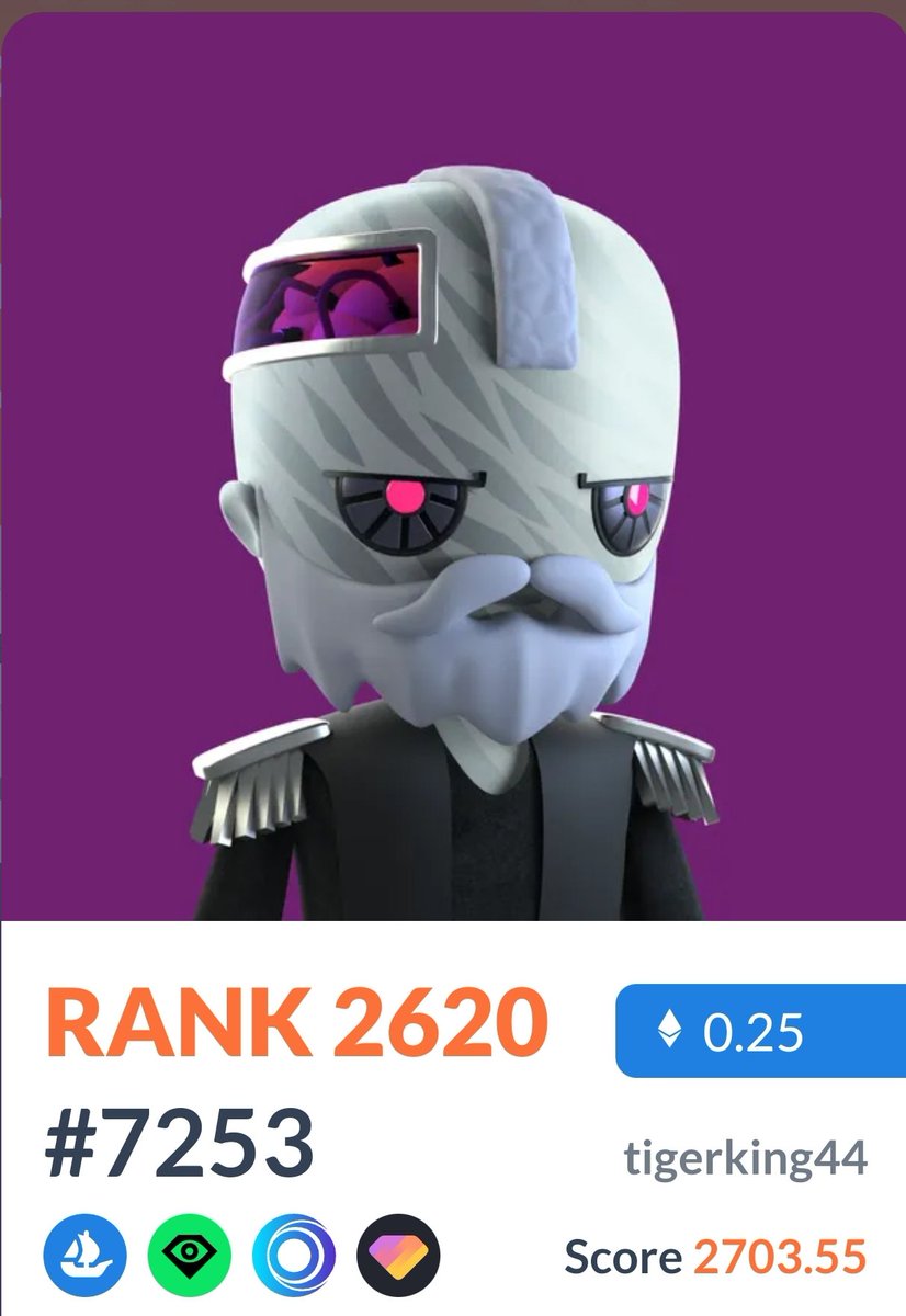 The Tiger Listing of the Day is #7253

🧠 Wallet, silver Captain outfit, and the gray hair against the Tiger skin 🤌. Who is going to grab this Tiger <a href="/PiratesMeta/">Pirates of the Metaverse 🔛 FLOW</a> out of <a href="/tigerking_44/">🏴‍☠️🐯TigerKing👑🏴‍☠️</a>'s paws?

🐯🏴‍☠️
#ROARRRR
#LFP
#PirateTakeover 
<a href="/opensea/">OpenSea</a> 
<a href="/opensea_support/">OpenSea Support</a>
#WenVerify