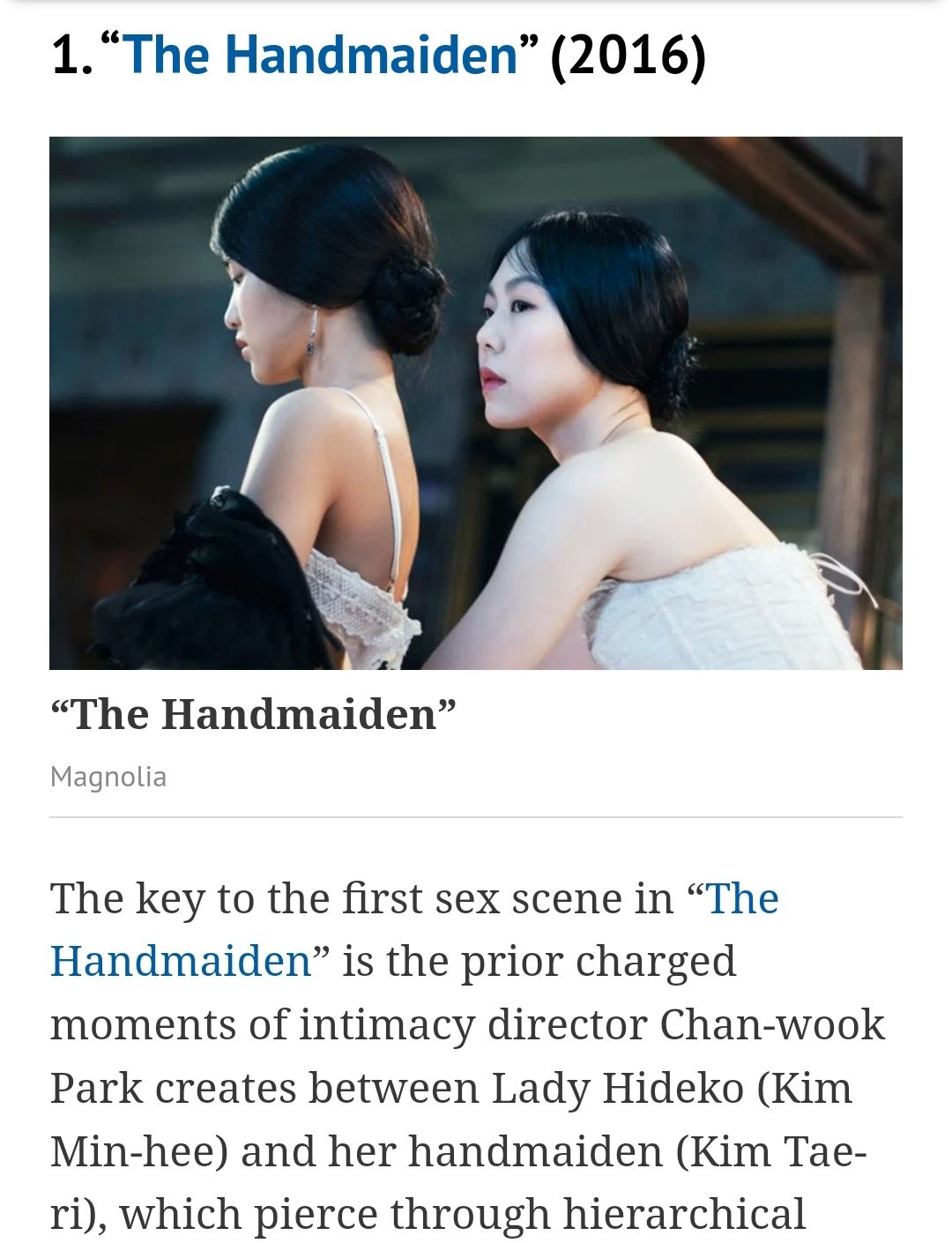 Touché by Tae Ri on Twitter: "'The Handmaiden' ranked 1st as The Best Sex Scenes of the 21st