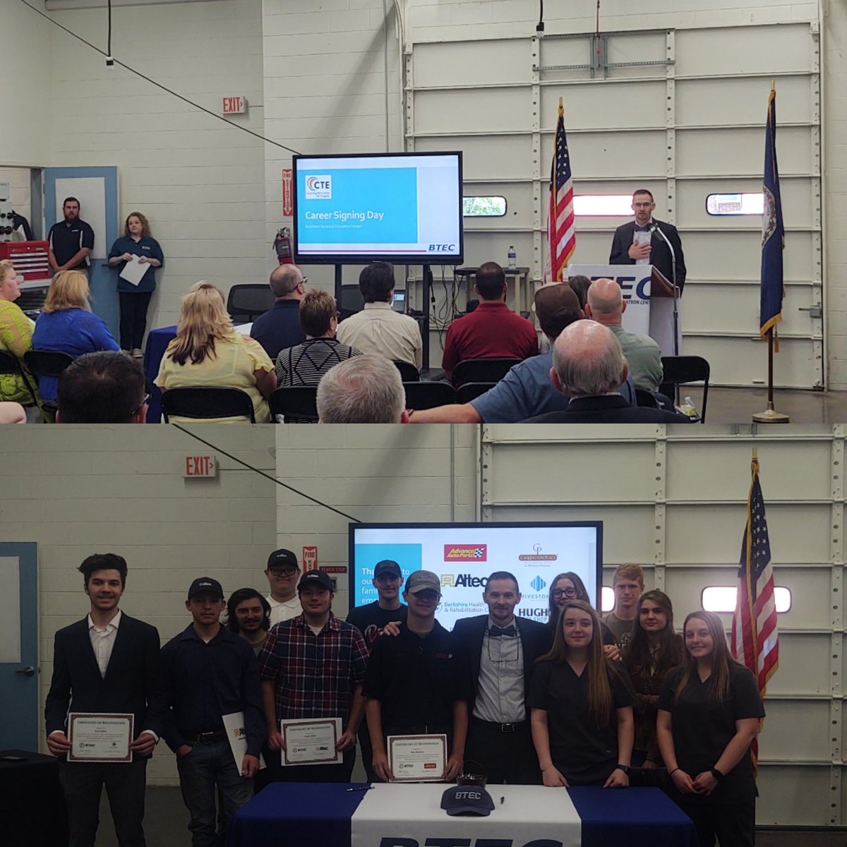 Signing Day! Congratulations to all of the students that signed to be employed after graduation! Thank you to all of the families, teachers, companies, BCPS school administrators and BoCo officials for participating in the ceremony today! #ctebtec #congrats #future #skills