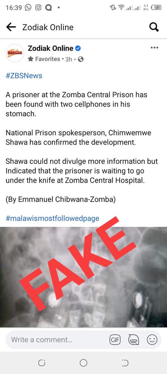Has an inmate been found with two phones in his stomach? That's fake news

#FactCheck #factcheckers