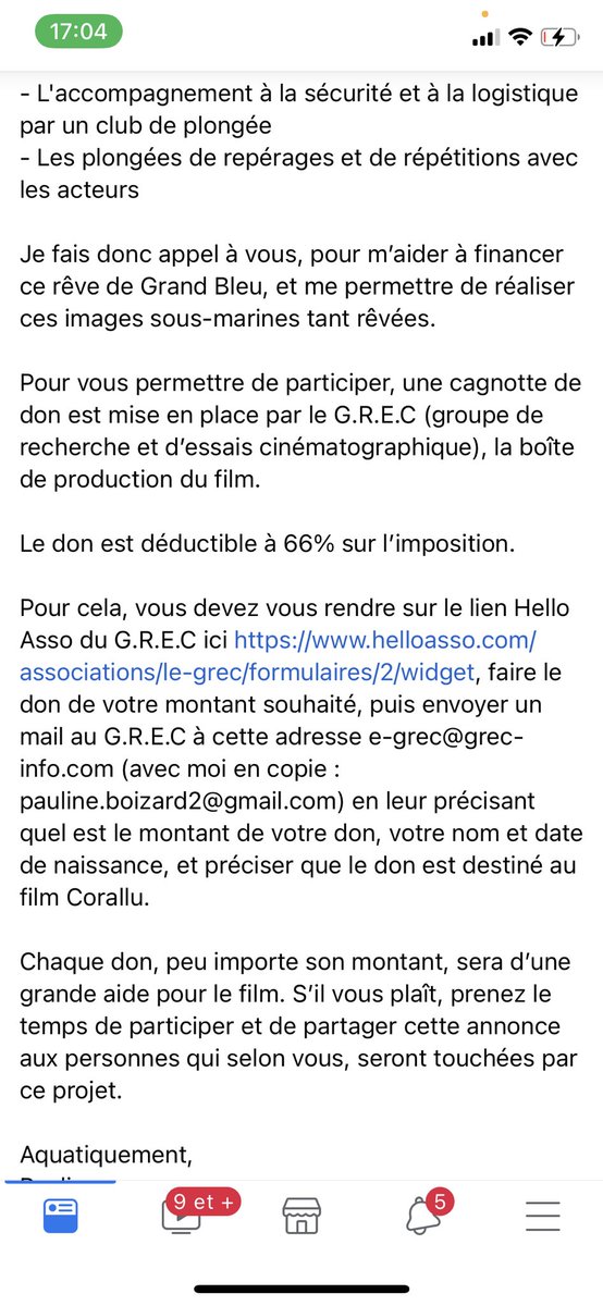 U_ugo__'s tweet photo. Salut !
Le film sous-marin se prépare bien, on tourne la semaine prochaine dans le cap !

On a besoin de vous puisque évidemment, tourner sous l’eau c’est super coûteux.
N’hésitez pas a faire un don sur le lien prévu, et lisez bien le message de la réalisatrice ! https://t.co/5EY4DaJum4