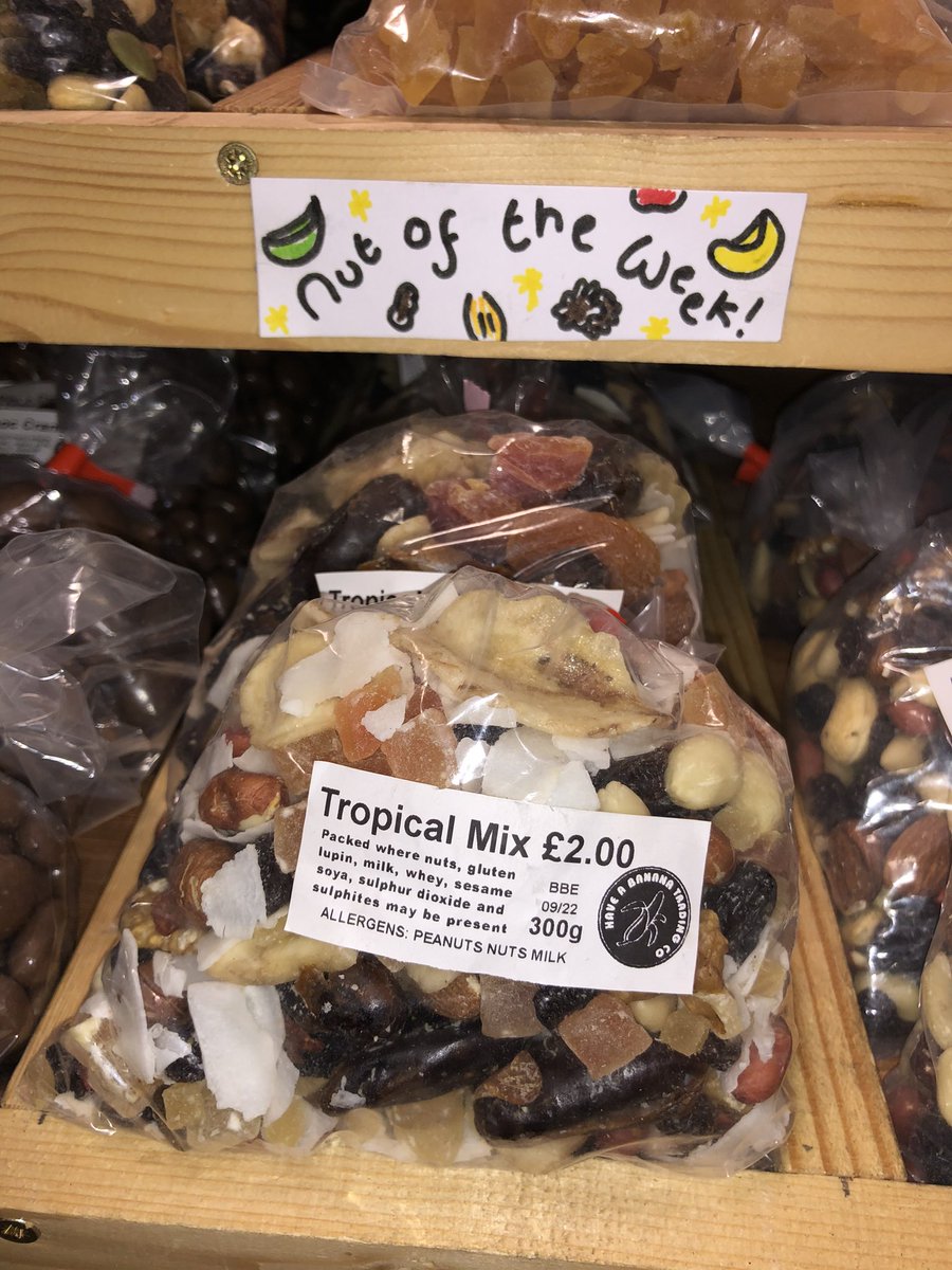 HABwholefoods's tweet photo. #nutoftheweek is hereeeeee and it’s tropical!🌴🌴🌴get ya sunglasses and flip flops packed cos we’re going to the #copa #copacobana the hottest spot north of #manchester. ☀️☀️☀️smashed full of nuts, coconut, banana, apricot, papaya, date, pineapple and… sand 😉 #nutoftheweek https://t.co/HIwknSK6jP