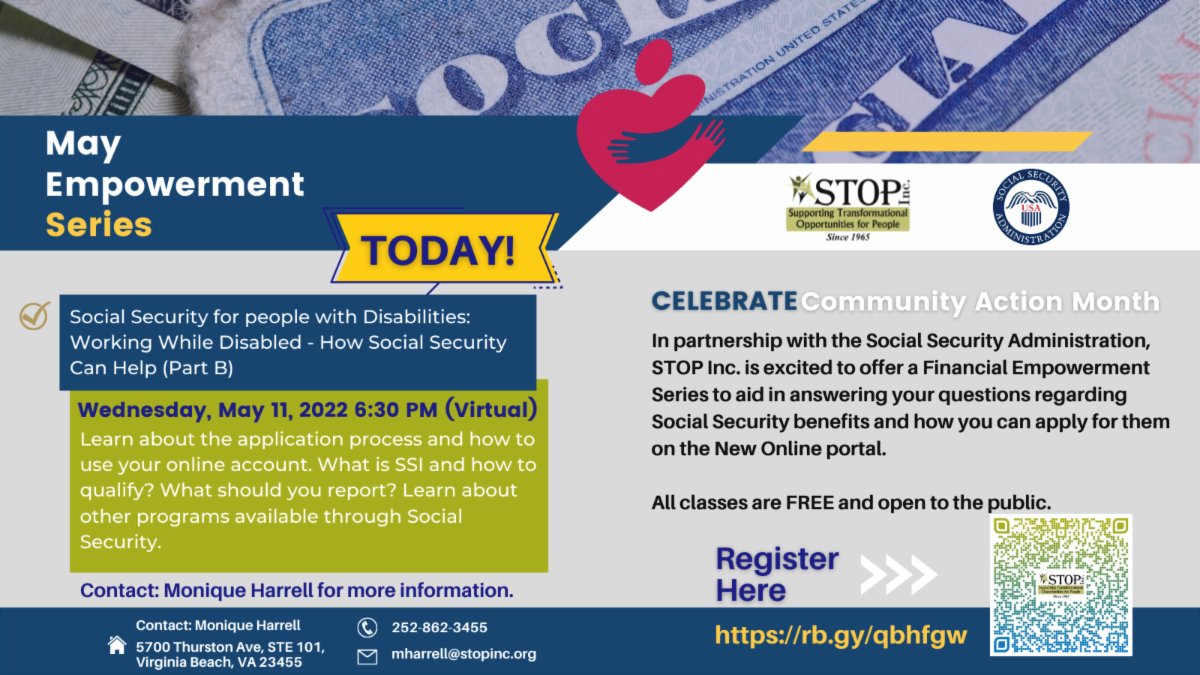 STOP Inc. on Twitter: "💻 Learn about the application process and how to  use your online account. What is SSI and how to qualify? What should you  report? Learn about other programs