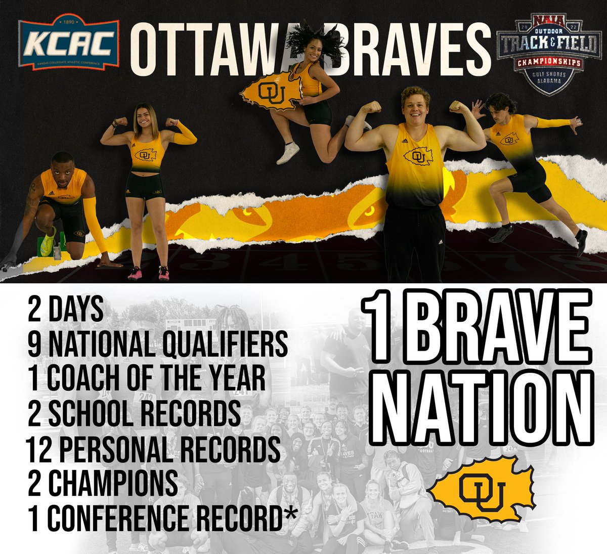 Conference championship done, next stop Nationals! #trackandfield #BraveNation