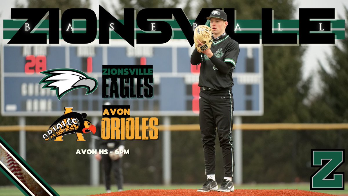 ⚾️ BASEBALL ⚾️ Good luck to <a href="/BaseballZville/">Zionsville Baseball</a> as they take on <a href="/OrioleAthletics/">Avon OrioleAthletics</a> today on the road!  First pitch is at 6PM.  GO EAGLES!!! <a href="/HoosierCConf/">Hoosier Crossroads Conference</a>
