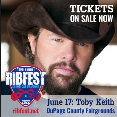 Get your tickets for Toby Keith on CITGO Day: Friday, June 17th at the 33rd Annual Ribfest! Tickets on sale now to see one of the biggest names in country music perform on the Ribfest stage. 
Buy Now! bit.ly/3stvUZH
#TOBYKEITH #EXCHANGECLUBOFNAPERVILLE #PARTYWITHAPURPOSE