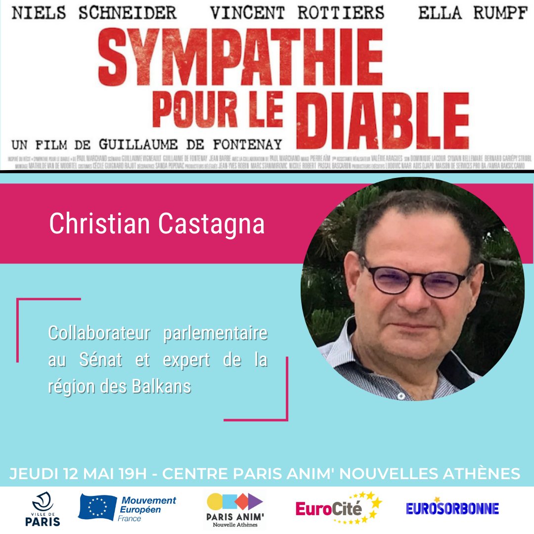 EuroCite_EU's tweet photo. Pour rappel notre dernière séance EuroCiné se tiendra demain à 19h ! Pour prendre votre place 👉 https://t.co/XCFjfzbQNE

Nous vous proposons une présentation de nos 2 intervenants 👥

Nous avons hâte de vous retrouvez demain soir au Centre Paris Anim’ Nouvelles Athènes ! https://t.co/YIZDU4gSMm
