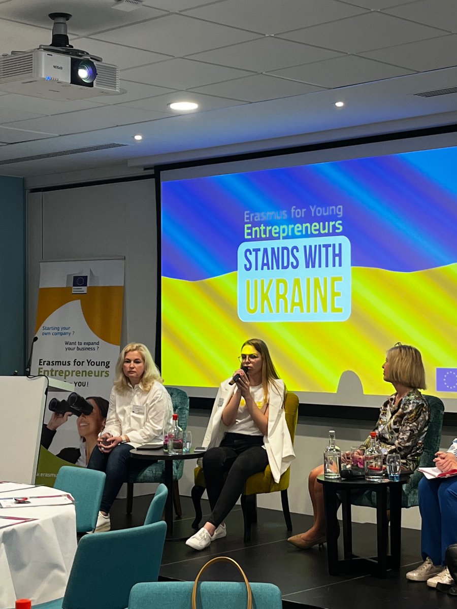Eurochambres's tweet photo. As #supportoffice of @EYEprogramme, we're organising the #EYE Network Meeting on 11 &amp; 12 May, focusing on programme development &amp; support for #Ukraine. Since the start of the war, the participation of young #Ukrainianentrepreneurs in the programme has increased by 580%.
#EYENM https://t.co/zr9r8sAFij