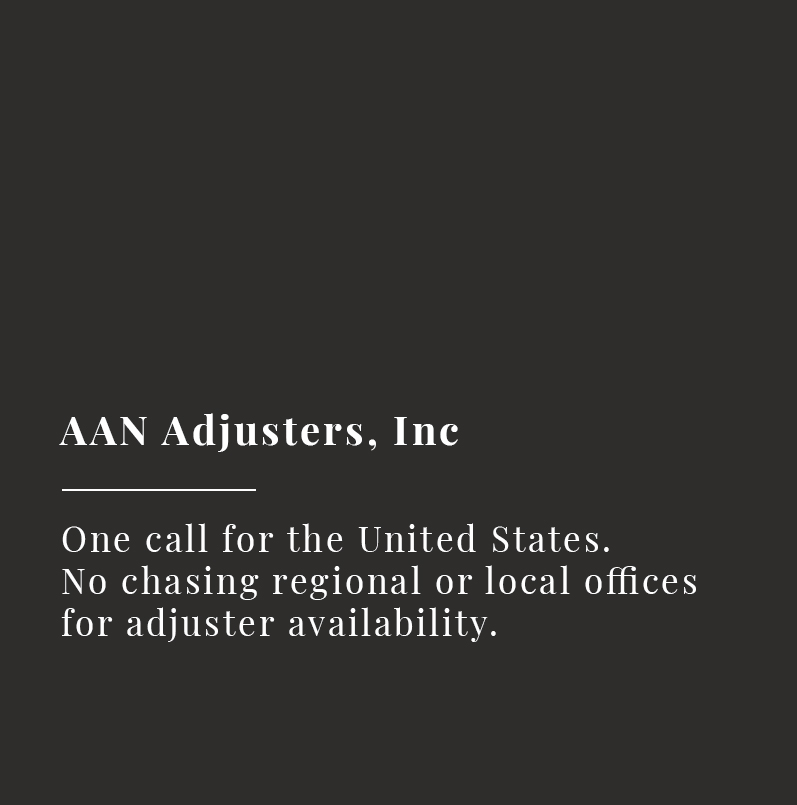 Need a true partner in property claims handling?

Try AAN and see the difference!

bit.ly/2C8NAmu 

#AANAdjusters #ClaimsManagementSolutions #ClaimsManagement #FieldAdjusters #Adjustercompany