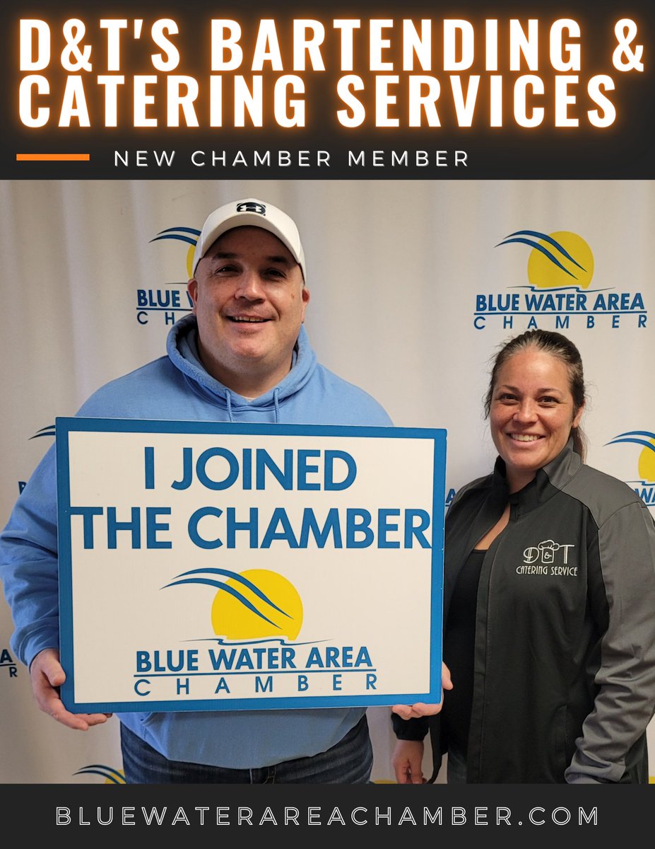 BWChamber's tweet photo. Welcoming D &amp; T's Bartending Service! We are so excited to announce our newest chamber member! Help us give them a warm welcome! See Doug and Tammy for your next event and catch them at our upcoming events! Welcome to the Chamber! https://t.co/wWZnhZ11rA