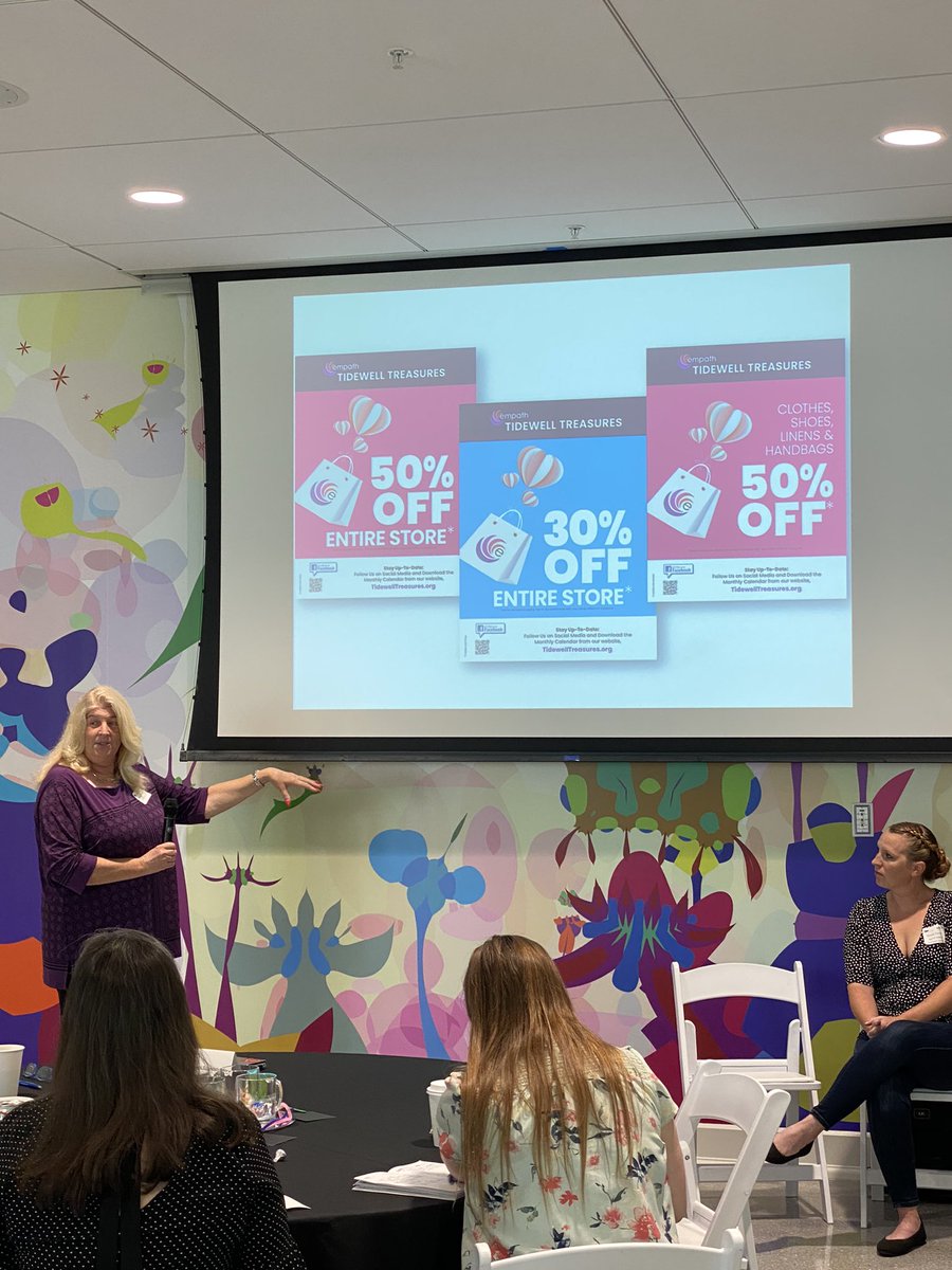 MichaelJZim's tweet photo. Thank you Deborah Kenny with @tidewellhospice for sharing the importance of #marketing in driving customers to their stores!
@ThePattersonFdn @Margin_Mission
#TPFMarginMission #EarnedIncome #ThriveandDine @TidewellF https://t.co/oDxKQS2n2A