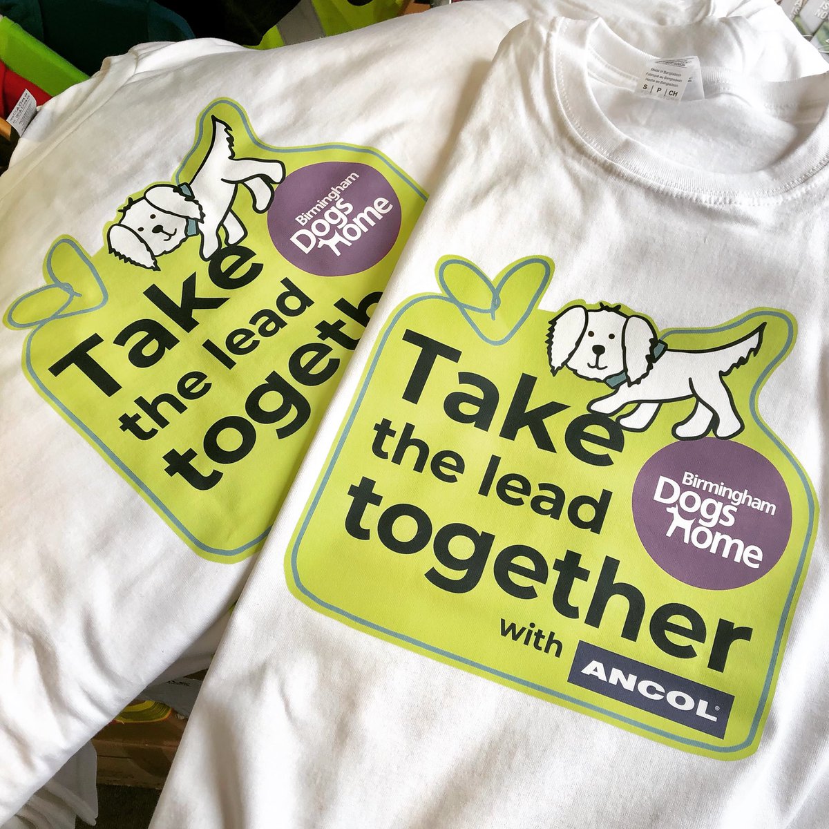 Lovey big full colour print onto tees for <a href="/BhamDogsHome/">Birmingham Dogs Home</a> with Ancol to help promote their Take The Lead Together campaign 🐶