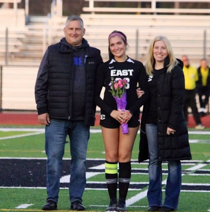 Wish her soccer career would have ended differently but grateful to Coach Pete for letting her take the field one last time for Senior Night. #BeEast #ACLx2