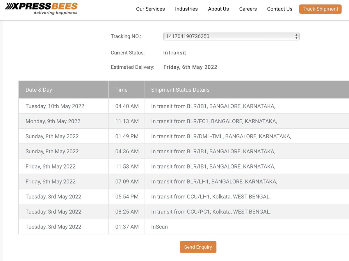 vmanoria's tweet photo. Hey @XpressBees_IN, Can you please track this parcel AWB 141704190726250 sent by @Schoolwaala? Website shows 6th May as estimated delivery, I've written mails to both @XpressBees_IN &amp; @Schoolwaala , not received any response from any. Is it a genuine business or some fraud gang? https://t.co/D2BHrUrcmp