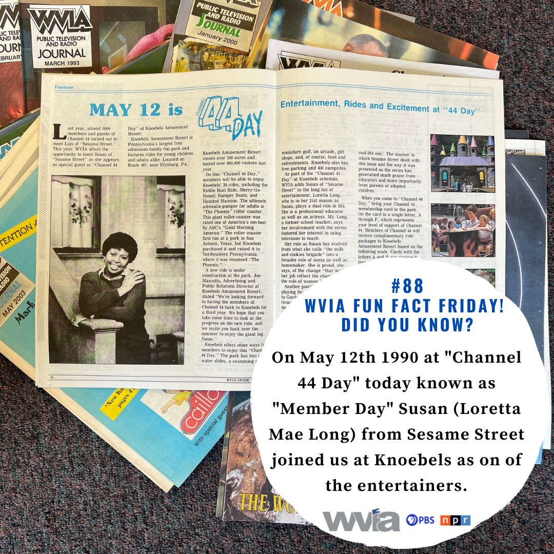 WVIATVFM's tweet photo. #WVIAFunFactFriday On May 12th, 1990, at “Channel 44 Day” (today known as Member Day), Susan (Loretta Mae Long) from Sesame Street joined us at Knoebels Amusement Resort as one of the featured entertainers.
Details about WVIA Member Day at Knoebels visit https://t.co/sYAJE6L2pC. https://t.co/2dXLaozZt9