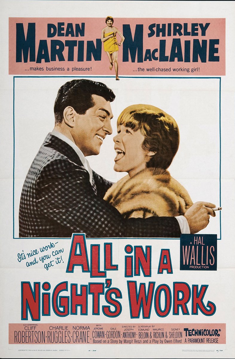 On this day in 1961: May 11 -- Paramount Pictures held the gala premiere of Dean Martin's movie "All In A Night's Work" at The Plaza Theatre in Piccadilly Circus, London, England.
#DeanMartin #KingofCool #ShirleyMacLaine #1960sMovies #MoviePosters #VintageMoviePosters