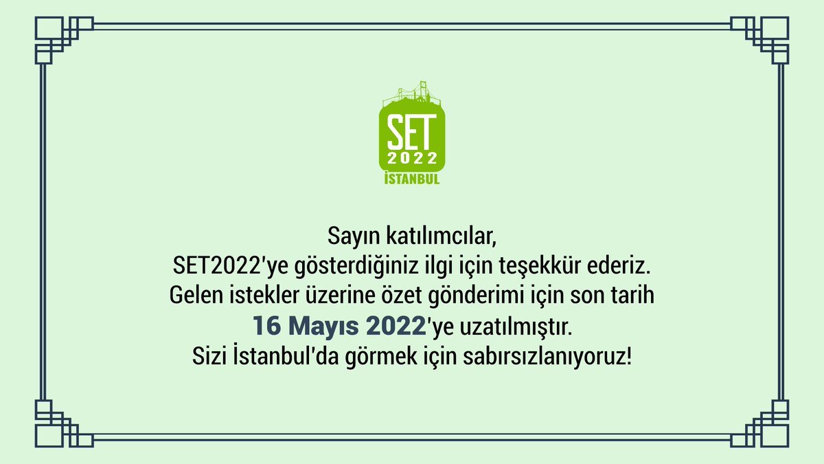 IstanbulSET2022 tweet media