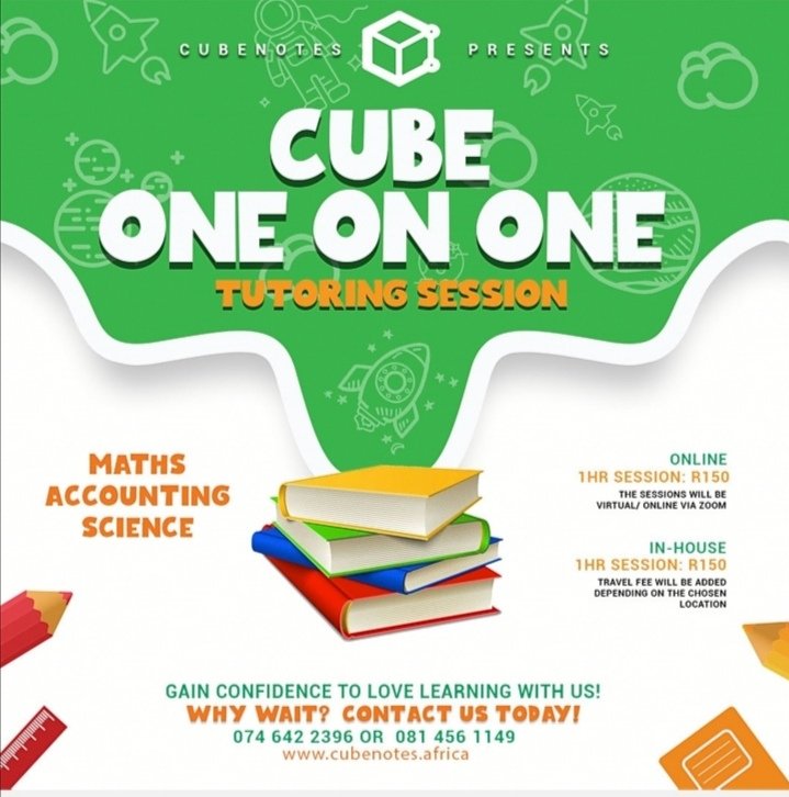Are you homeschooling or remotely/digitally educating your kids and you need assistance with what has been assigned for your child ?

Call us today, let us help your child achieve academic success 🤓📚

📞+27 74 6422 396
📩 info@cubenotes.co.za or Whatsapp us on +27 81 456 1149