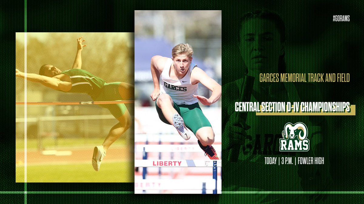 TRACK AND FIELD CHAMPIONSHIPS
Good luck to the Garces Memorial track &amp; field team today at Fowler in the <a href="/CifCentral/">CIF Central Section</a> D-IV championships. The boys team is vying for the divisional title in the first year since moving over from the Area meet. Field events begin at 3 p.m.
#GoRams
