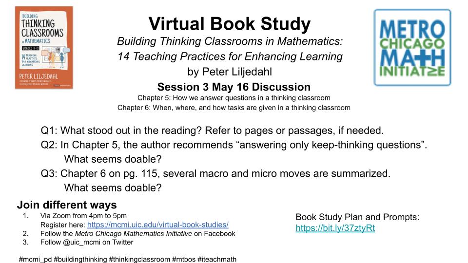 uic_mcmi's tweet photo. Building Thinking Classrooms Spring Virtual Book Study Week 3 https://t.co/orZlePuGRY #mcmi_pd #buildingthinking #thinkingclassroom #mtbos #iteachmath https://t.co/37vf5tcoVo