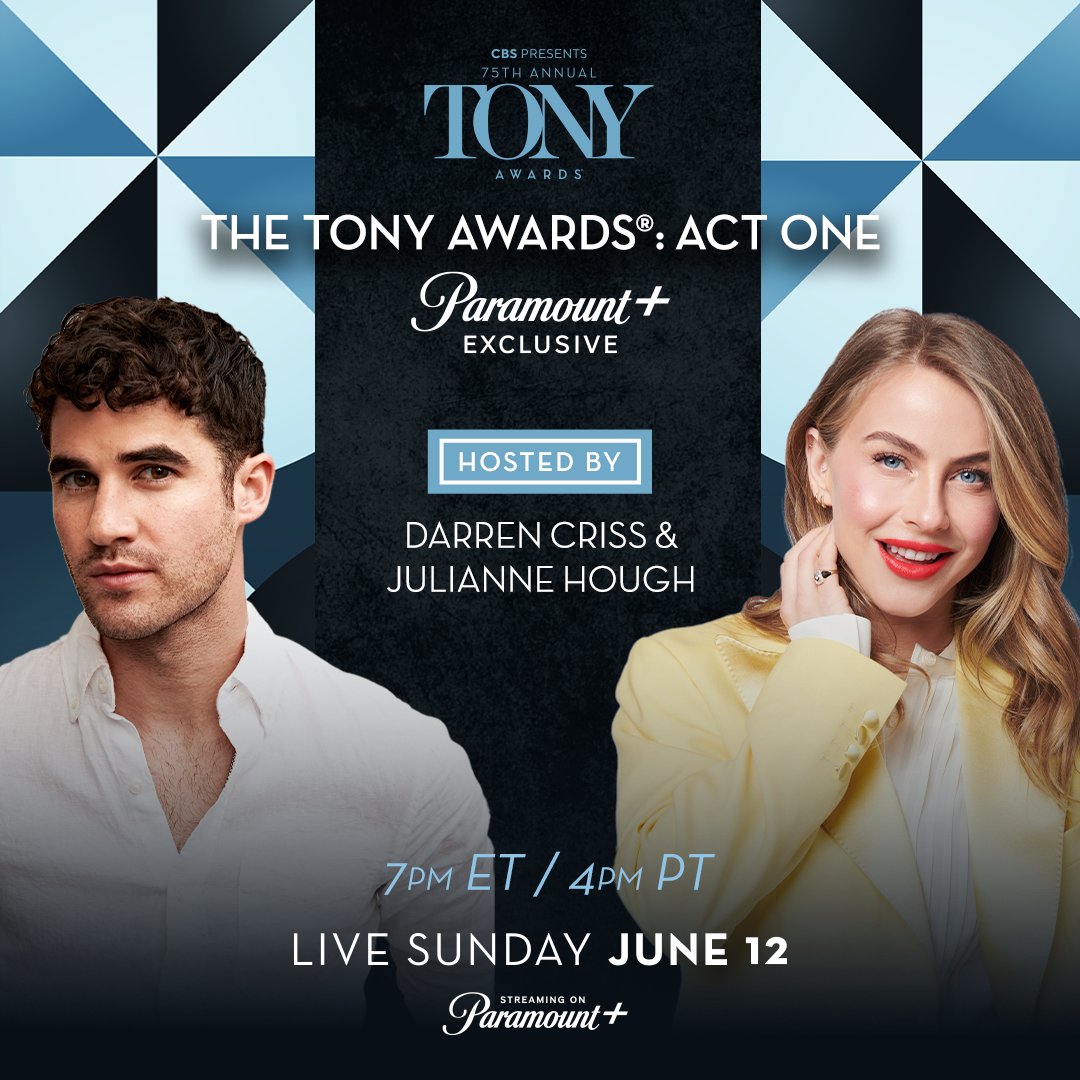 The Tony Awards on Twitter ".DarrenCriss and juliannehough host "The