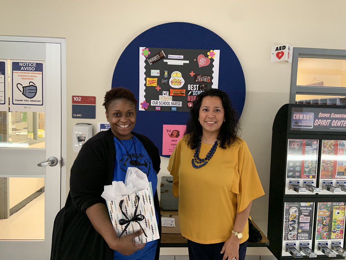 sparrott12's tweet photo. It is wonderful to work with amazing people who always put our students health and safety first. Happy National School Nurse Day, Nurse Julie!🎊🎉💯@CooperElem @SpringISD @DrMiguelSPerez @Mayra_Garcia3 @SpringISD_GCMH https://t.co/9f9crFb3KT