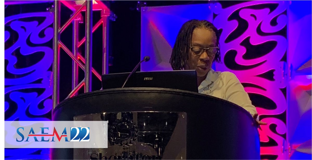 Huge round of applause for Dr. <a href="/SherylHeron/">Sheryl Heron</a>, MD, MPH who delivered the Dr. Peter Rosen Memorial Keynote Address this morning, Day 2 #SAEM22! #JEDI #Justice #Equity #Diversity #Inclusion