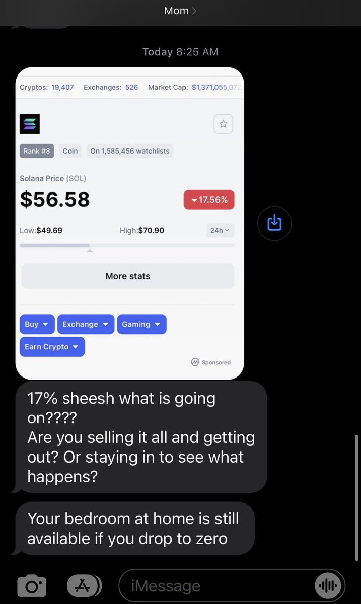 At least my moms got me covered.