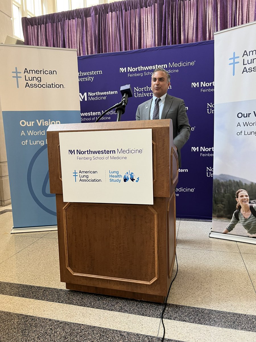 JFitzgerald_CMO's tweet photo. Excited to attend the press event for the Lung Health Cohort @NUFeinbergMed with @LungAssociation and PIs, @RKalhan and @MCarnethon with the study’s first participant. #lungstudy #lunghealth https://t.co/zFErj0p1Rl