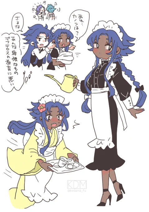 メイド服らくがき
ブリムと襟とエプロン(布面積問わず)さえあればメイド服というガバ判定 