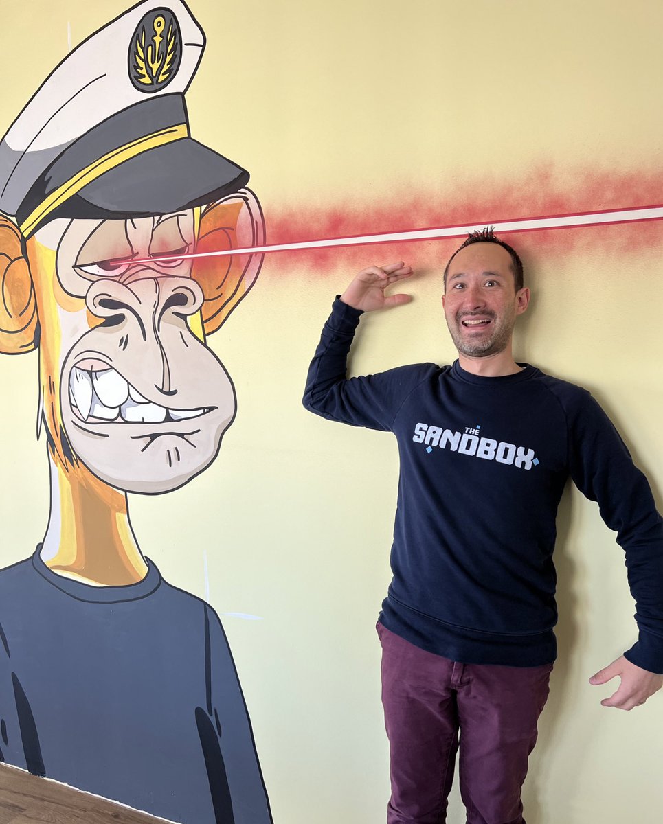 borgetsebastien's tweet photo. 🤩 Just found this mural of our @BoredApeYC  BAYC #3749 at @TheSandboxGame office in Uruguay https://t.co/7uk1HnqCGa