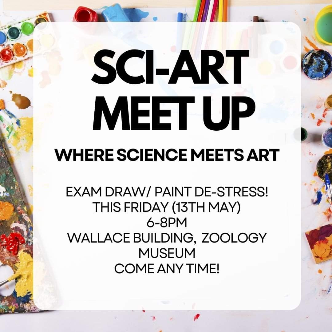 su_conservation's tweet photo. Need to destress from exam revision? Come join us for an evening of art and science!
🦊🌱🏵🐳🦉🦀
Don't worry if you're not an artist - this is just for fun! Join to make science-related art, meet new people and de-stress! Staff &amp; students are welcome!
@swanscience @WendyEHarris https://t.co/B9vaGt45ua
