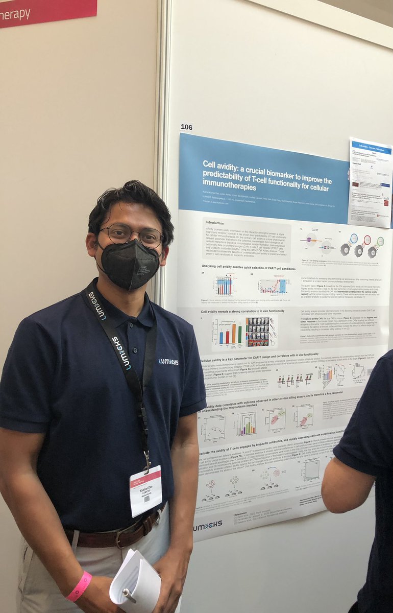 Had a great 2hour poster session at #CIMT2022 after long time in person.
Please visit our Poster 106 on cell avidity: A crucial biomarker to improve the predictability of T- cell functionality for cellular immunotherapies at #CIMT2022  #celltherapy #cellavidity #lumicks