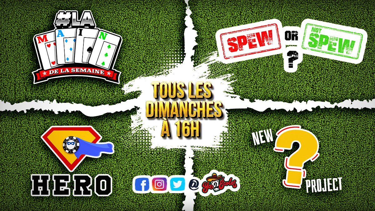 Retour des vidéos les amis à partir du 5 juin ! 
Envoyez moi vos plus beaux #SpewornotSpew , vos plus beaux #Hero et des bonnes mains WTF type #laMainDeLaSemaine ! 
Toutes les rooms sont acceptés, via replayer où capture vidéo ! 
📨 sur mes RS au par mail (leo@lombardozzi.com) 📨