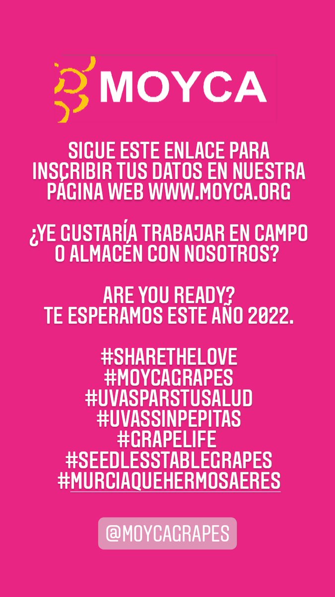 MoycaGrapesSL's tweet photo. Escanea este código QR
Rellena la nueva inscripción de trabajo en campo o almacén de este año 2022
Te esperamos, contamos contigo

Muchas gracias

La empresa https://t.co/bgbM4WTbFG