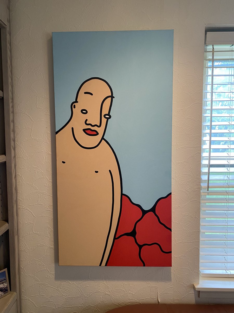 Creature painting that we are not sure has ever been pictured online. this hangs in <a href="/dannycoleee/">danny cole</a> grandma’s favorite sitting room. when you enter or even peek in the room, the life-size Creature is peeking back, brightening up the room and day and spirit of viewer. <a href="/creatureNFT/">MOVED TO @CREATUREWORLD</a>