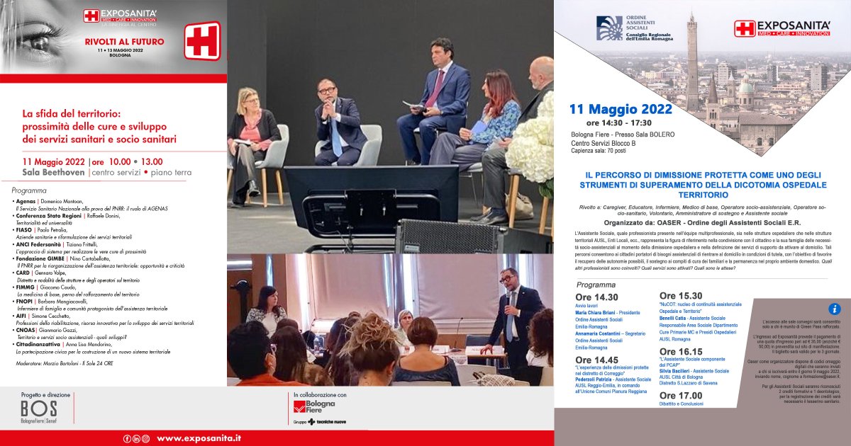 CnoasNazionale's tweet photo. EXPOSANITA', a Bologna per cambiare il sistema salute e affrontare le sfide del futuro
#CNOAS #AssistentiSociali #Exposanità #OrdineAssistentiSocialiEmiliaRomagna
@Exposanita @gianmario_gazzi https://t.co/gy3PCn4BdW