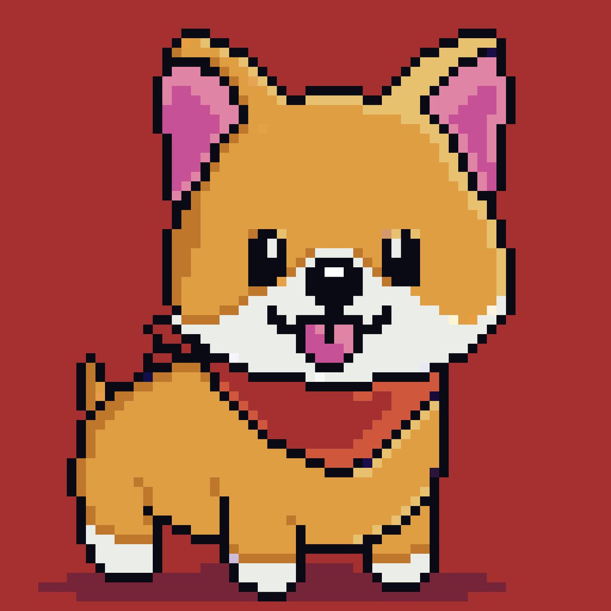 I pushed some more pixels around, and another puppy appeared. #pixelart #pixel_dailies