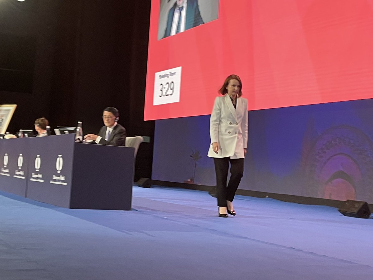 CasparVeldkamp's tweet photo. Massive walkout by most EU, G7 &amp; other national delegations at start of Russian 🇷🇺 intervention @ebrd annual meeting because of war on 🇺🇦 https://t.co/Ud7DsdU0o8